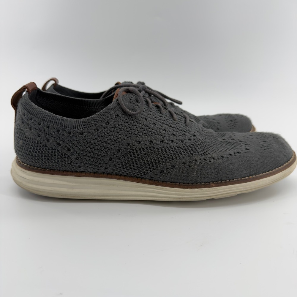 Cole Haan Mens Original Grand Stitchlite Wingtip Oxford Gray Size 10.5 M
